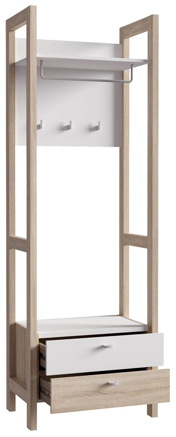 Garderobe Standgarderobe HOYVIK Sonoma Eiche Optik / Weiß, von Forte