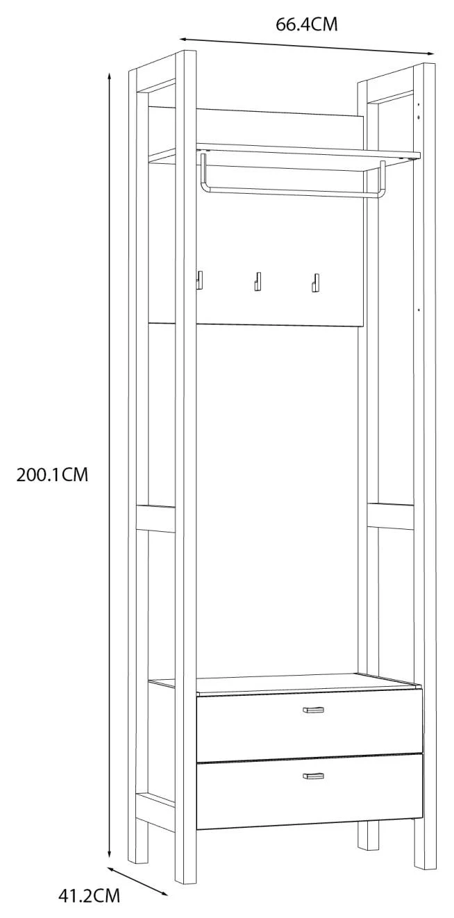Garderobe Standgarderobe HOYVIK Sonoma Eiche Optik / Weiß, von Forte