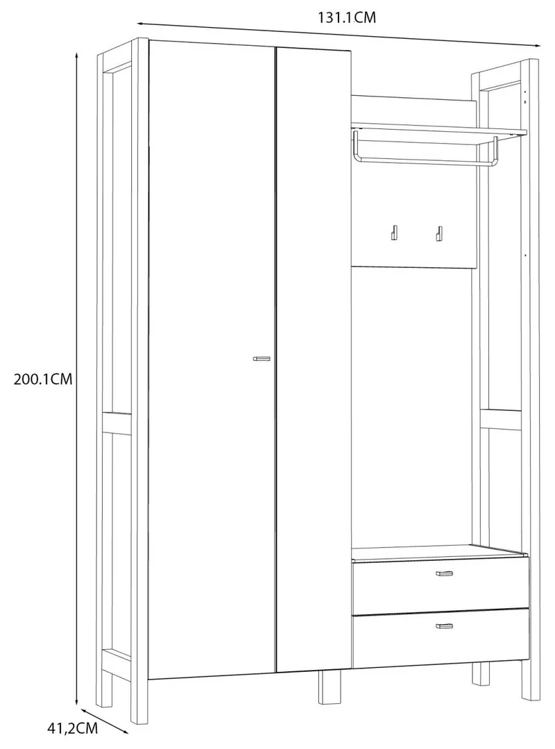 Garderobe Kompaktgarderobe HOYVIK Sonoma Eiche Optik / Weiß, von Forte