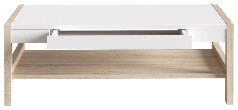 Couchtisch HOYVIK mit Schublade Optik Sonoma Eiche und Weiß, von Forte