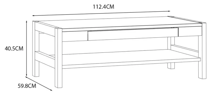 Couchtisch HOYVIK mit Schublade Optik Sonoma Eiche und Weiß, von Forte