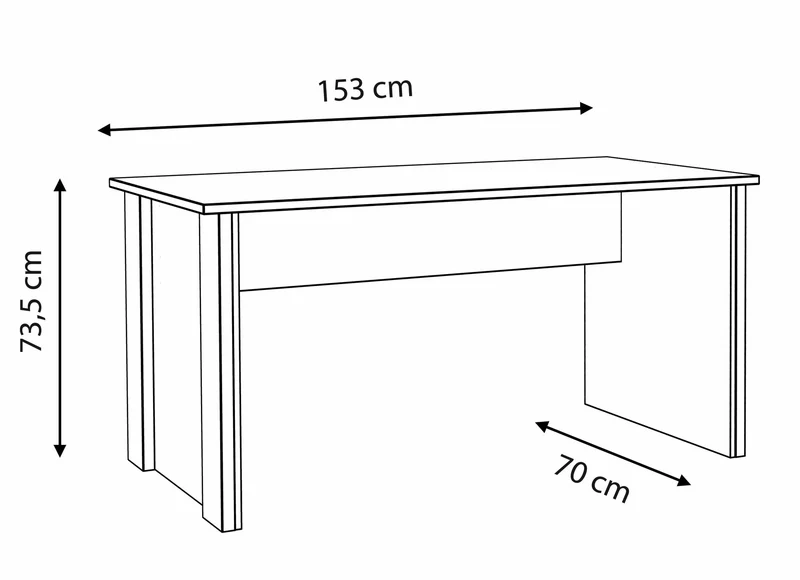 Schreibtisch Bürotisch CLIF 153 cm Optik: Old Wood Vintage, Forte
