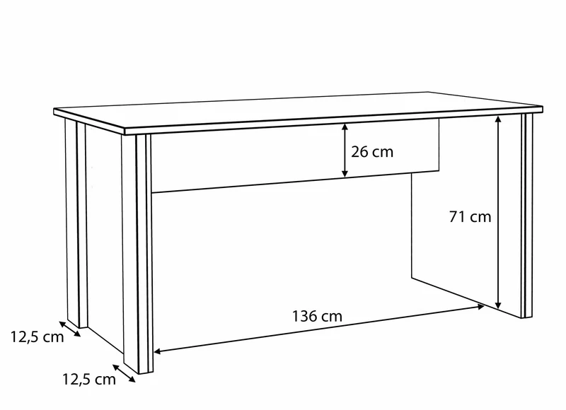 Schreibtisch Bürotisch CLIF 153 cm Optik: Old Wood Vintage, Forte