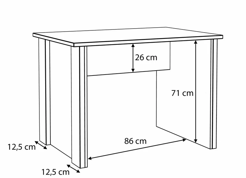 Schreibtisch Bürotisch CLIF 103 cm Optik: Old Wood Vintage, Forte