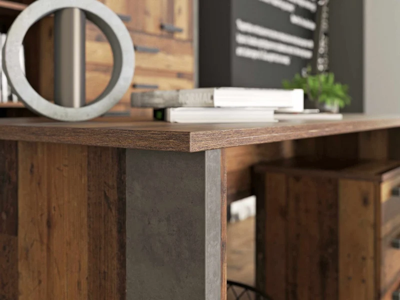 Schreibtisch Bürotisch CLIF 103 cm Optik: Old Wood Vintage, Forte