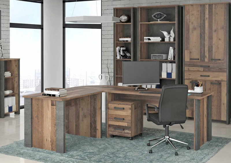 Schreibtisch Bürotisch CLIF 103 cm Optik: Old Wood Vintage, Forte