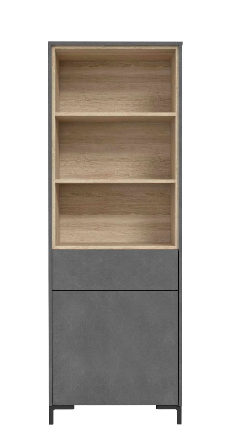 Regal GALACTIQUE 1 Tür Optik Beton grau / Sonoma Eiche von Forte