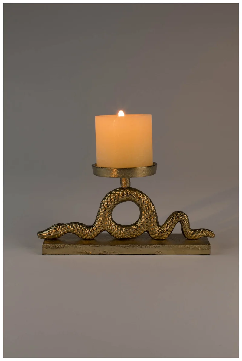 Kerzenständer Schlange KEEP THE SNAKES AWAY BLOCK Gold von BOLD Monkey