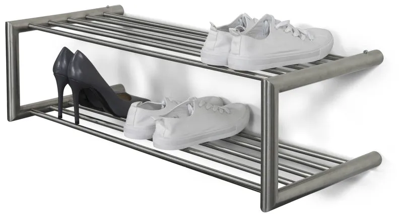 Schuhregal SOENZ Edelstahl, Wandregal mit 2 Ablagen von Spinder Design