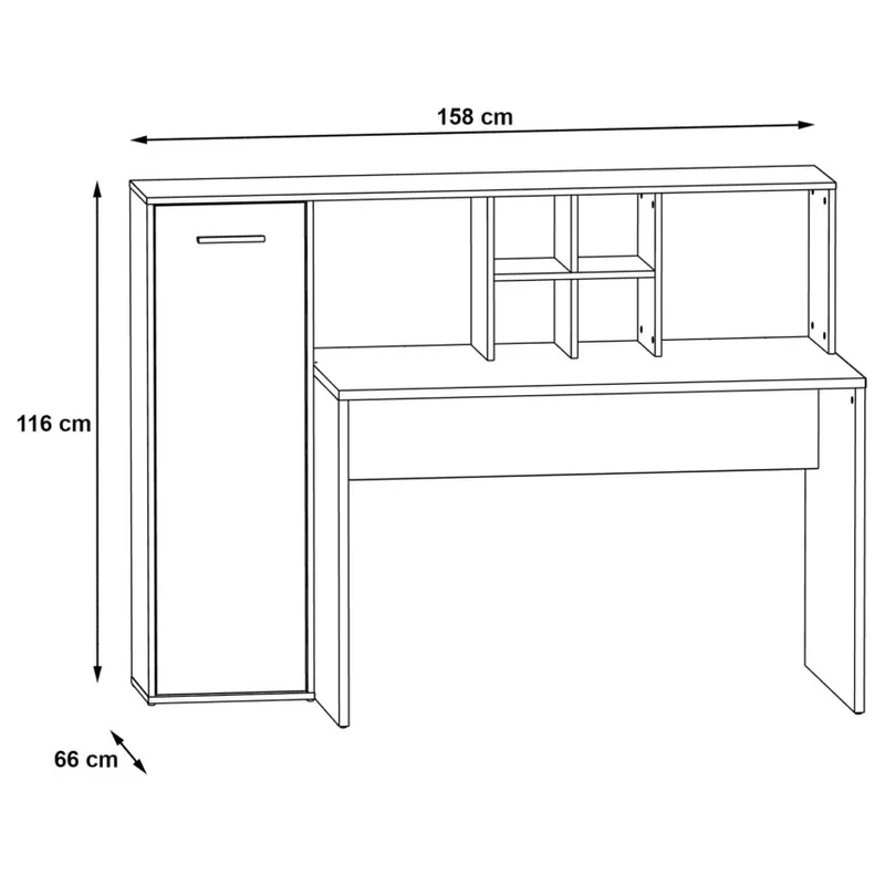 Arbeitstisch Schreibtisch ERIADU, Optik: Artisan Eiche und Weiß, Forte