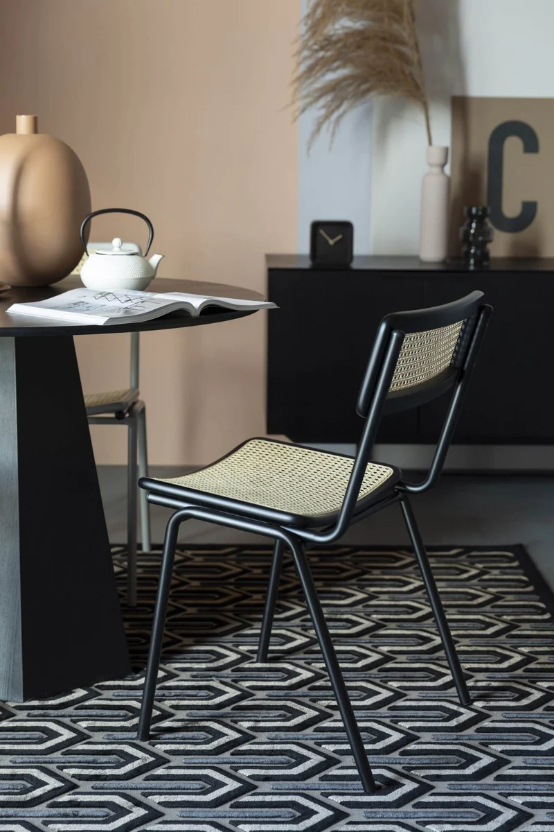 Stuhl Stapelstuhl JORT BLACK-NATURAL von ZUIVER