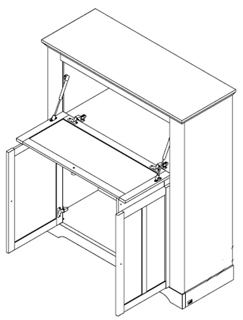 Barschrank Highboard ILOPPA 2-trg. 1 Klappe Optik: Schneeeiche, Forte