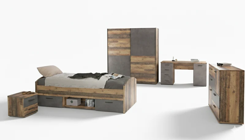 Jugendzimmer WINNIE 5-tlg. Komplettset | Old Wood Vintage