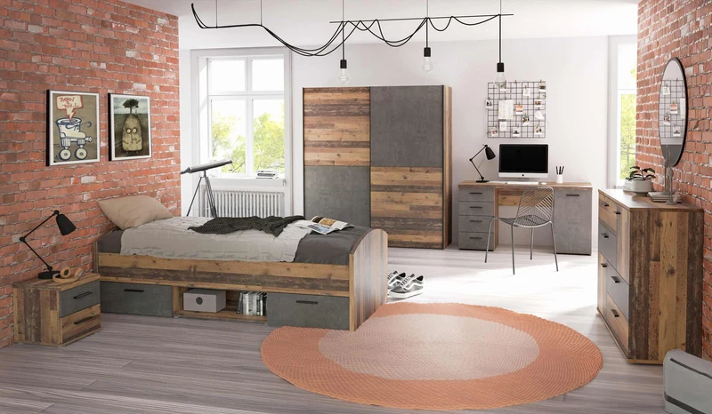 Jugendzimmer WINNIE 5-tlg. Komplettset | Old Wood Vintage