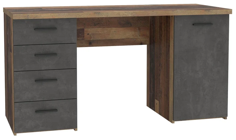 Schreibtisch NETBOB, Optik: Old Wood Vintage / Beton von Forte