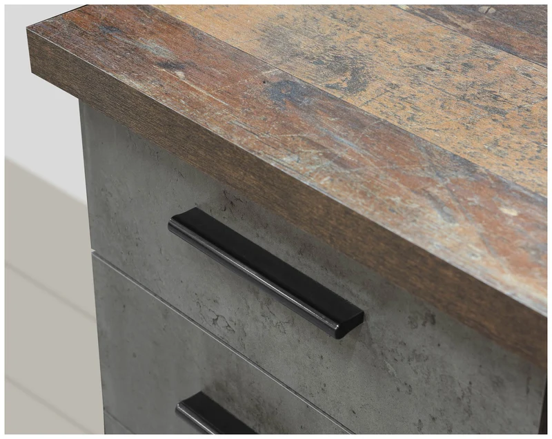 Schreibtisch NETBOB, Optik: Old Wood Vintage / Beton von Forte