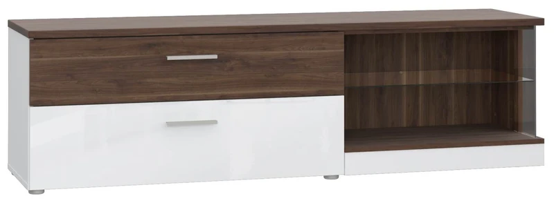 Lowboard RAIDON Optik: Weiß Walnuss Front Highgloss, von Forte