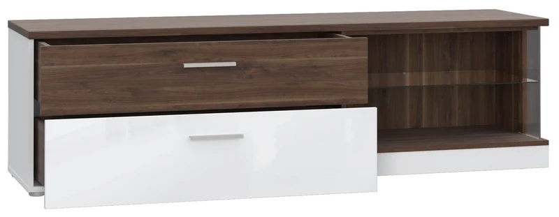 Lowboard RAIDON Optik: Weiß Walnuss Front Highgloss, von Forte