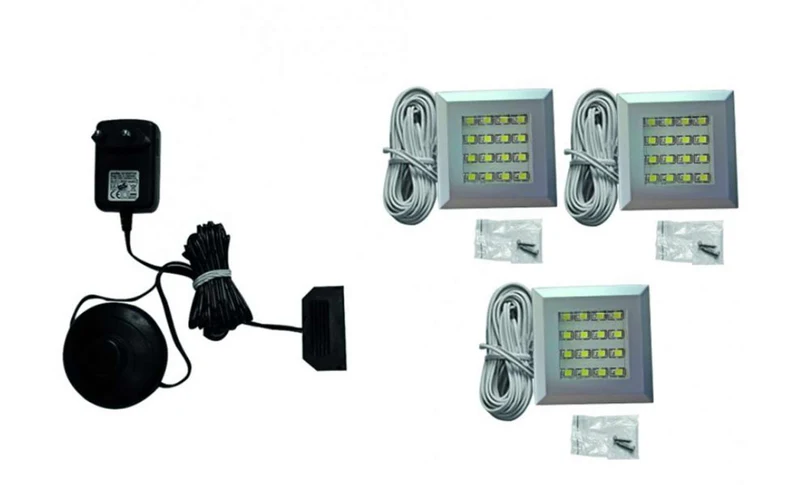 LED Beleuchtung Farbton kaltweiß 54x54 mm 3er-Set