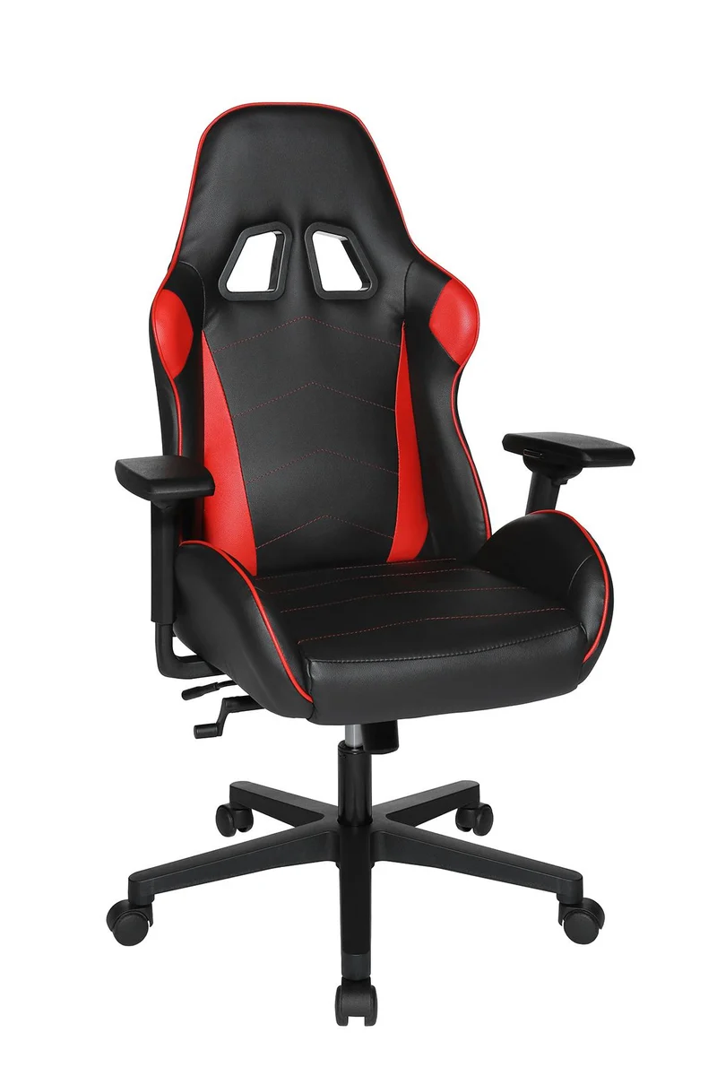 Gaming Chair Bürostuhl SPEED CHAIR 2, Kunstleder Schwarz Rot, Top Star