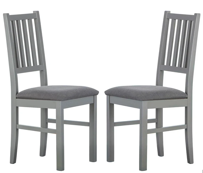 2er Set Stuhl LUZERNA 7.1 Buche Massivholz Grau Sepia lackiert