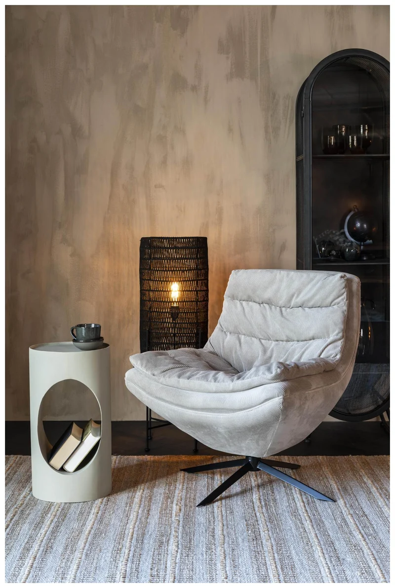 Drehbarer Lounge Sessel VINCE Cordstoff Beige von DutchBone