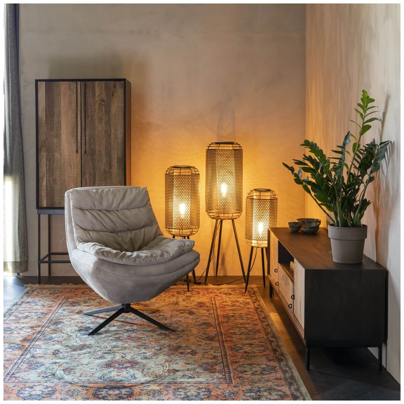 Drehbarer Lounge Sessel VINCE Cordstoff Beige von DutchBone