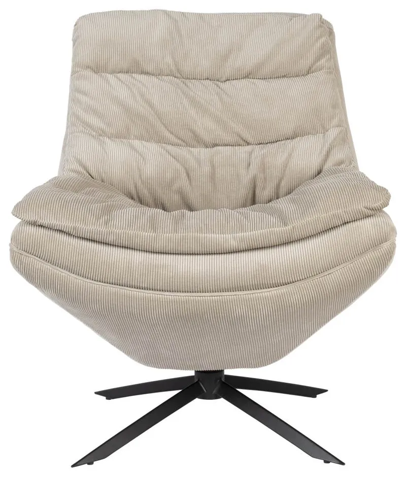 Drehbarer Lounge Sessel VINCE Cordstoff Beige von DutchBone