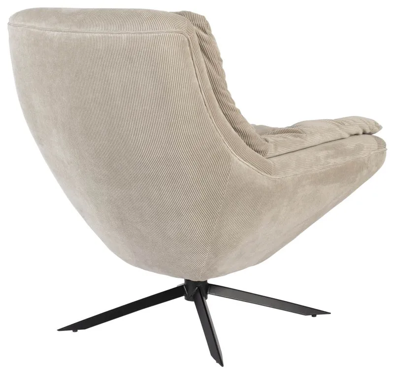 Drehbarer Lounge Sessel VINCE Cordstoff Beige von DutchBone