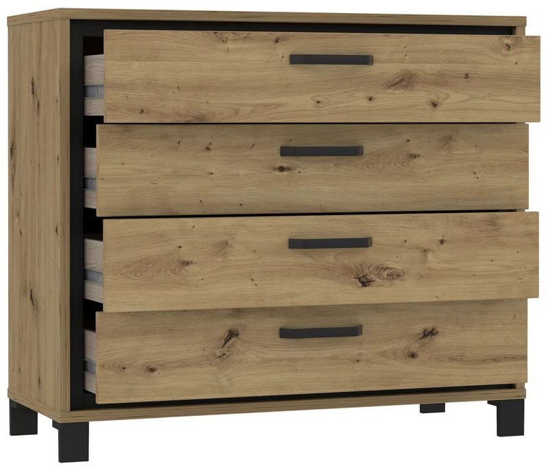 Schlafzimmer-Set TRONDHEIM Artisan Eiche / Schwarzeiche Optik, Forte