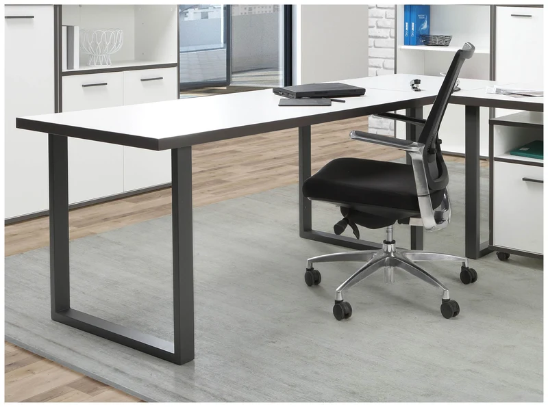 Schreibtisch Arbeitstisch KEFLAVIK 160 cm Weiß / Grau, von Forte