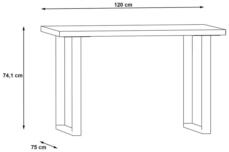 Schreibtisch Arbeitstisch KEFLAVIK 120 cm Weiß / Grau, von Forte