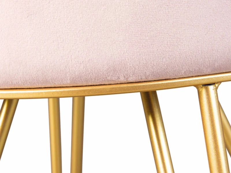 Polsterhocker Hocker BELIZE mit Samt und Wendepailletten in Rosa
