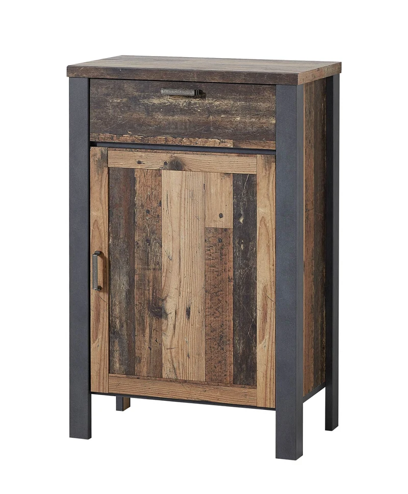 Schuhschrank CARDIFF - 69 cm Vintage Style Mix dark