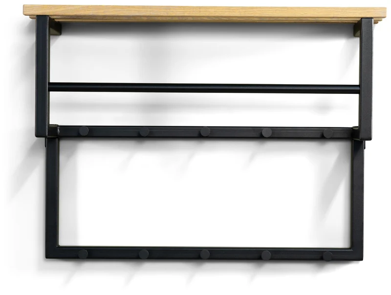 Garderobe Wandgarderobe RIZZOLI XS Schwarz mit Ablage, von Spinder