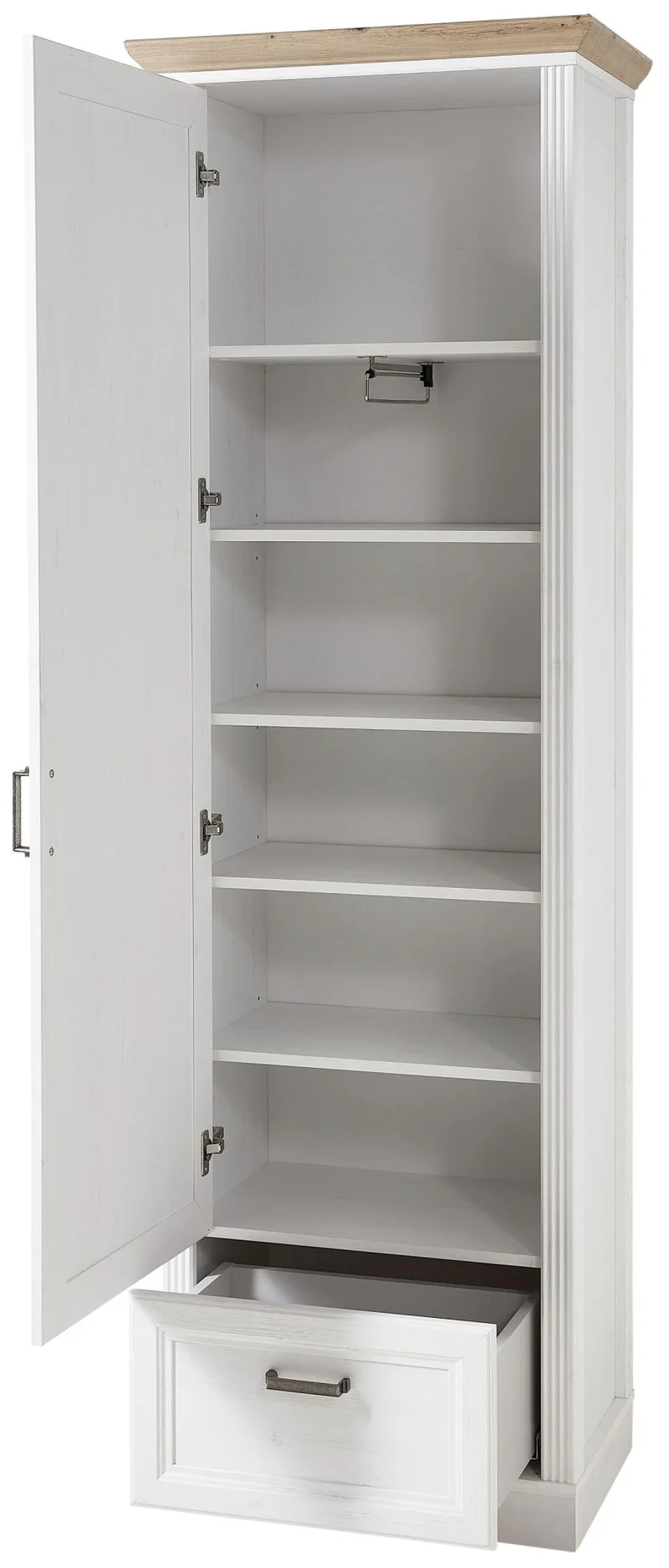 Dielenschrank JASMIN mit Spiegel Pinie weiß Nachbildung