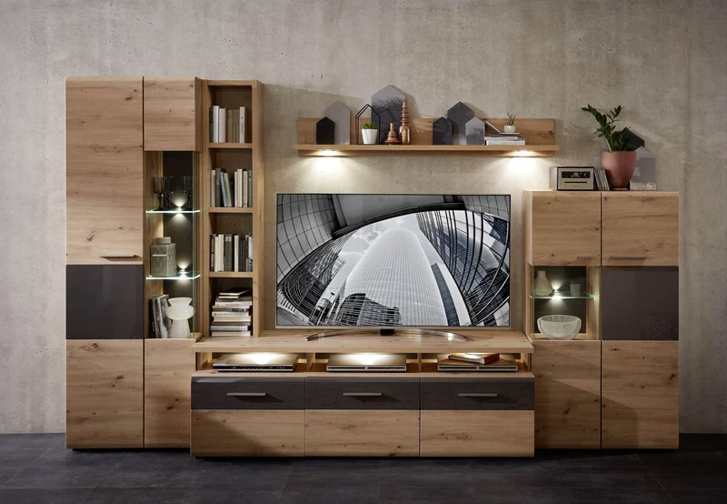 Wohnzimmerschrank BAJAZZO TWO HH81 5-tlg. Artisan Eiche