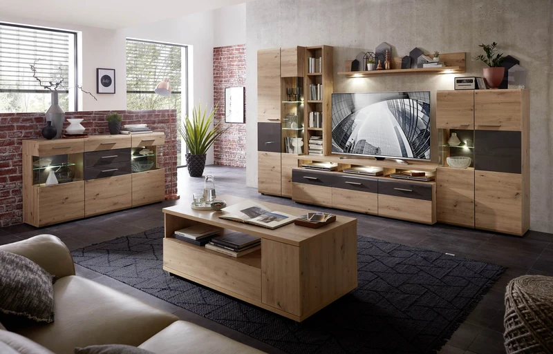 Wohnzimmerschrank BAJAZZO TWO HH81 5-tlg. Artisan Eiche