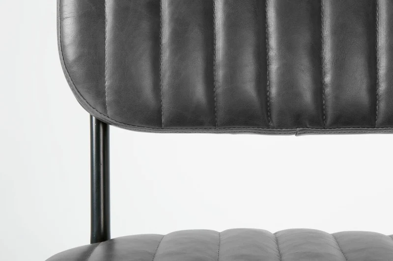 Stuhl Esszimmerstuhl JAKE WORN BLACK Kunstleder schwarz