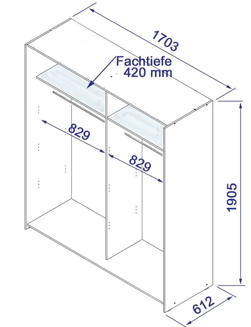 Schwebetürenschrank Kleiderschrank WINNER Weiß / Beton Optik von Forte