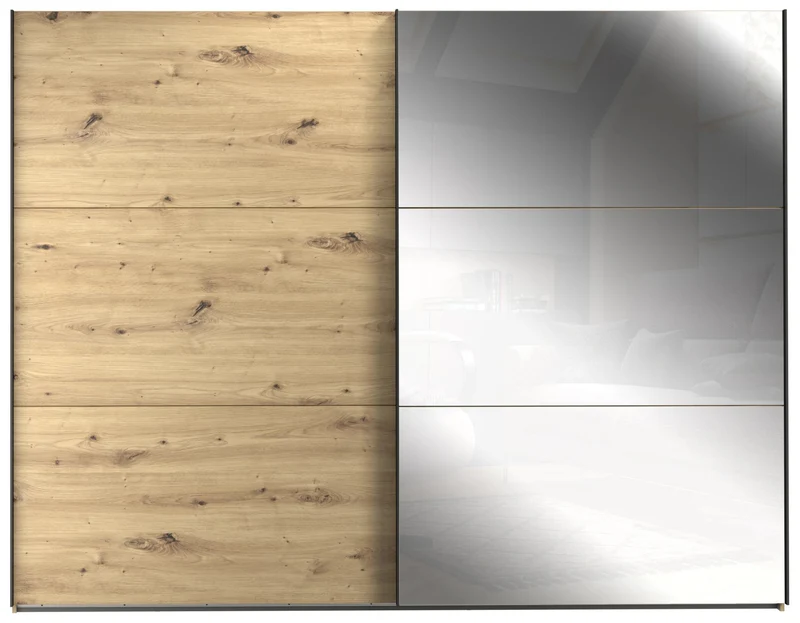 Schwebetürenschrank TRONDHEIM 270 cm Optik: Artisan Eiche mit Spiegel