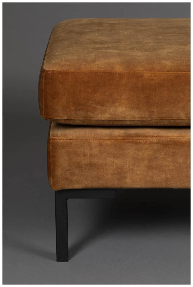 Hocker HOUDA Samtstoff CARAMEL Braun von DUTCHBONE