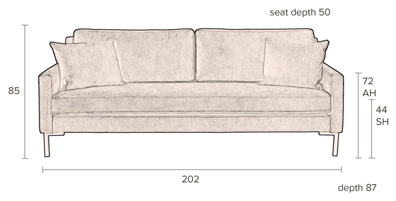 3-Sitzer Sofa HOUDA Samtstoff FOREST Grün von DUTCHBONE