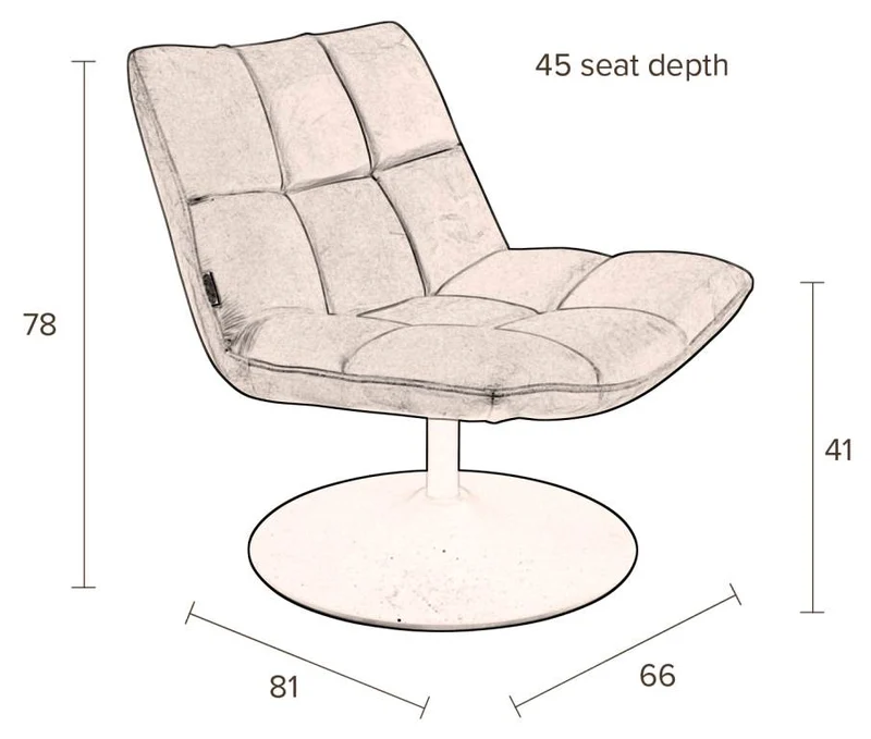 Lounge Sessel BAR Stoff Hellgrau von DutchBone