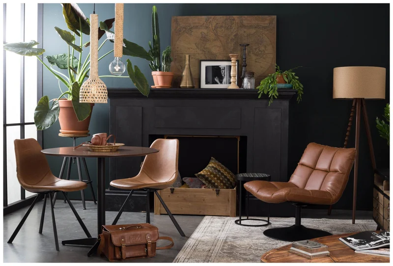 Lounge Sessel BAR VINTAGE BROWN Kunstleder von DutchBone