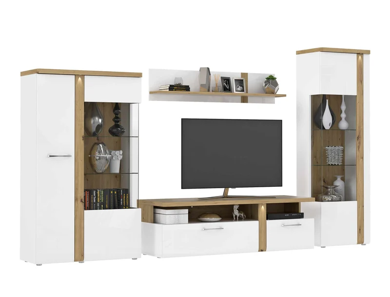 Wohnzimmerschrank TULUZA 4-tlg. Weiß/Artisan Eiche von Forte