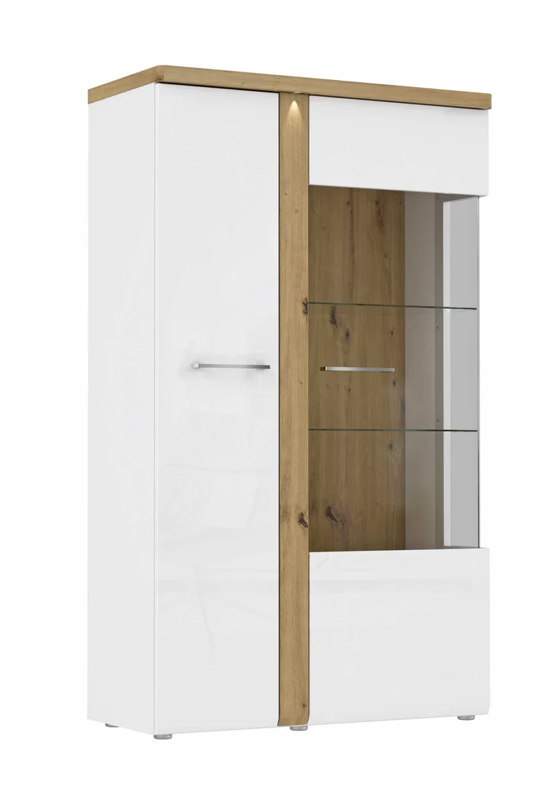 Wohnzimmerschrank TULUZA 4-tlg. Weiß/Artisan Eiche von Forte
