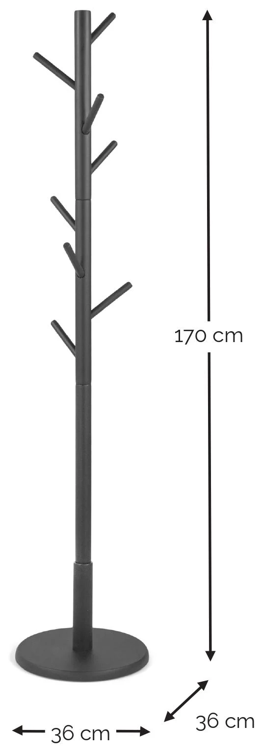 Kleiderständer BRO Schwarz Design Garderobe Höhe 170 cm, von Spinder