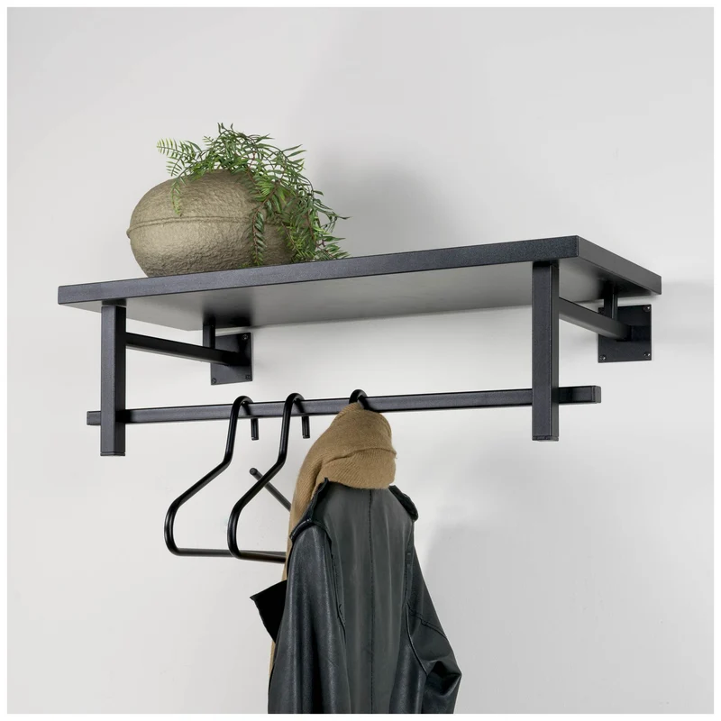 Wandgarderobe SIMPLON Stahlrohr Schwarz pulverbeschichtet, von Spinder