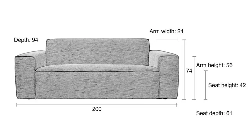 Sofa Couch BOR GREY 2,5 Sitzer von ZUIVER